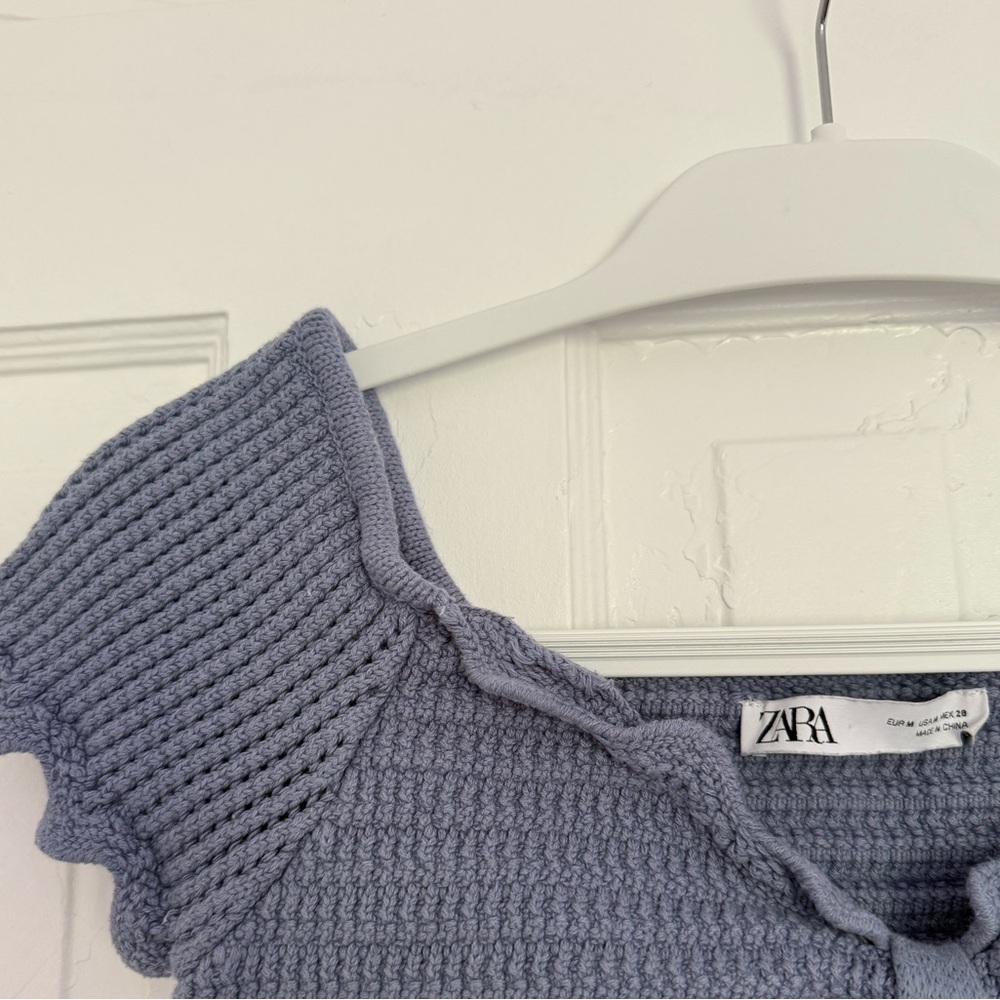 Zara - Women's Purple Cropped Sweater